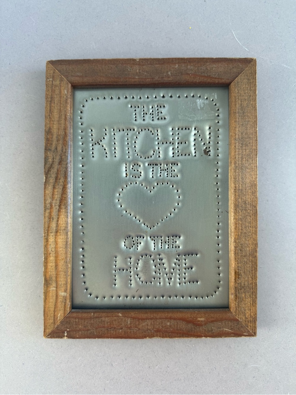 Rustic Wooden Framed Kitchen Wall Sign - Gray